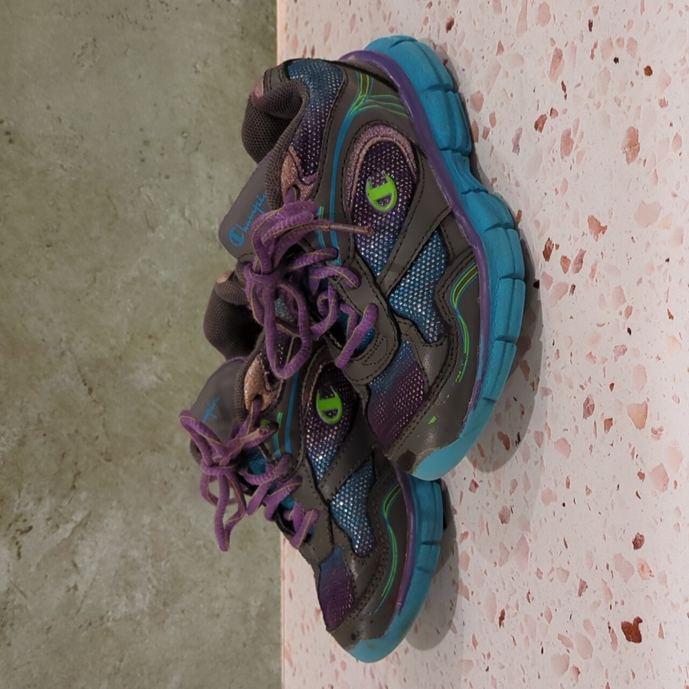 Champion | Turquoise Purple Sparkle Athletic Shoes | 10.5